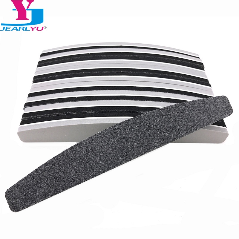 Nail File Titanium - ตะไบเล็บลิมาแบบแข็งแรง 10/20/50 ชิ้น สีดำเทา ฟองน้ำขัดเล็บอะคริลิกเจล สำหรับเล็บ