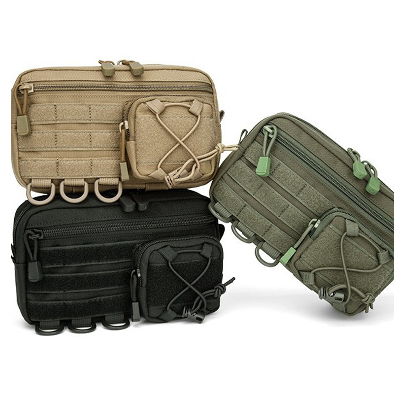 Edc Everyday Carry - กระเป๋าคาดเอวแบบยุทธวิธี Molle แนวนอน พร้อมช่องใส่ของด้านหน้าแบบเชือกรูด กระเป๋า EMT