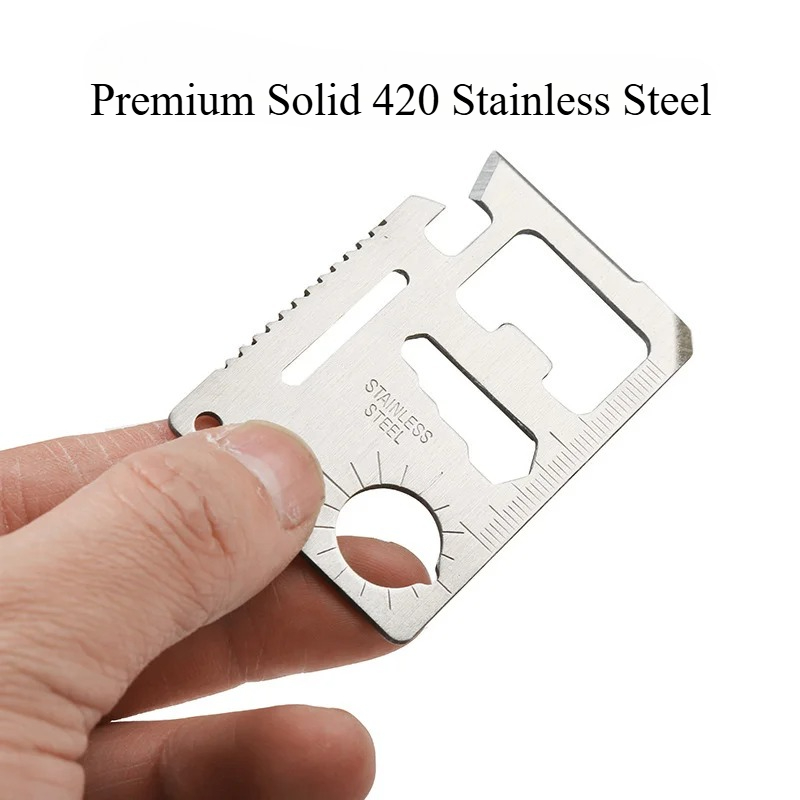 Multitool Credit Card - 1 ชิ้น EDC มีดบัตรเครดิตสแตนเลสอเนกประสงค์ที่เปิดขวดเบียร์กลางแจ้งแคมป์ปิ้ง เดินป่า เครื่องมือเอาตัวรอด