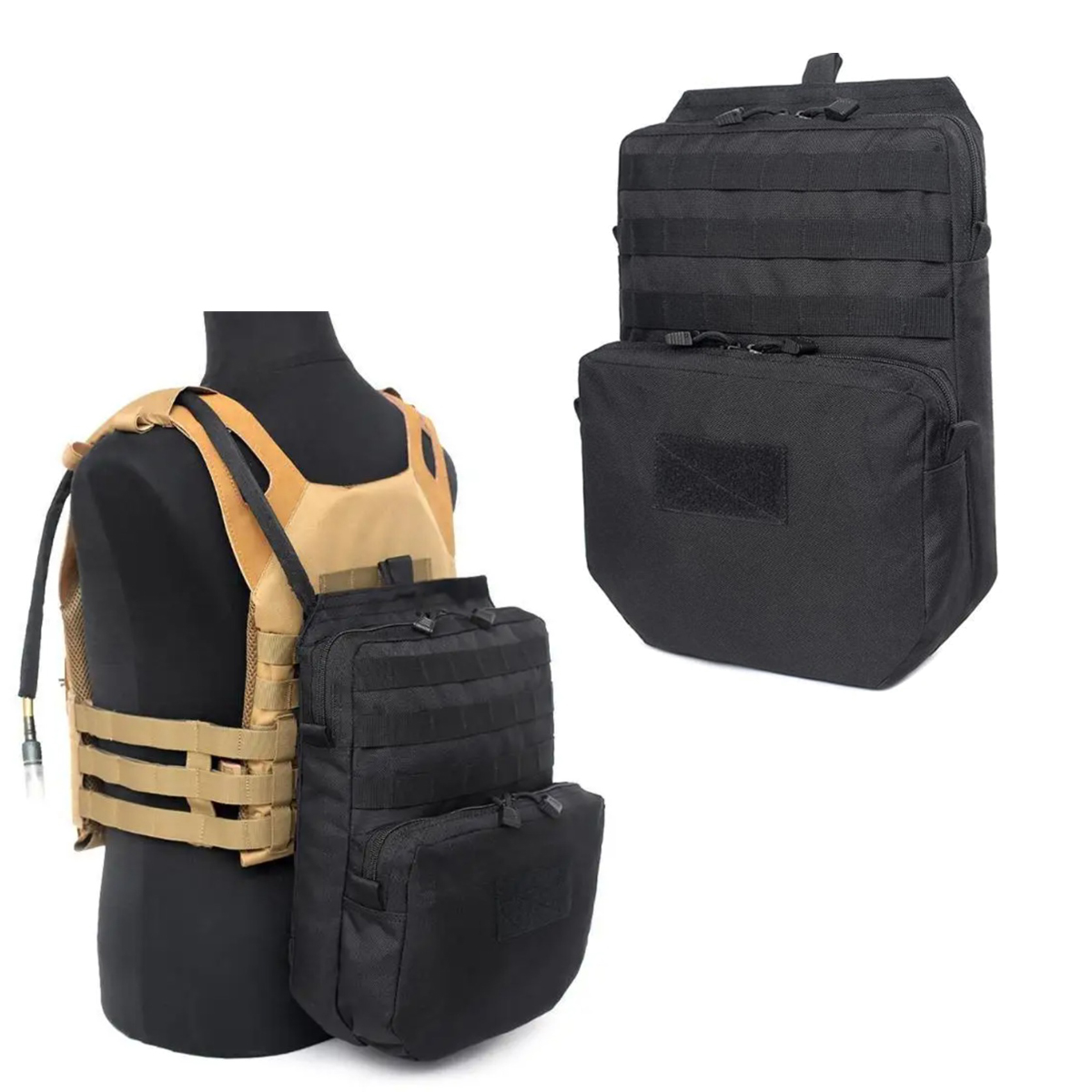 Edc Deep Carry - กระเป๋าเป้สะพายหลังสำหรับออกแคมป์กลางแจ้งกระเป๋าเป้สะพายหลังให้ความชุ่มชื้นอุปกรณ์การล่าเสื้อกั๊กอุปกรณ์เสริม EDC กระเป๋าไนลอนเดินป่าเดินทางเอาตัวรอด