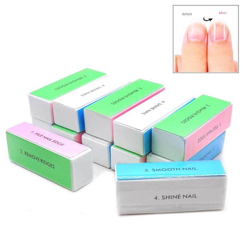 Nail File Titanium - ชุดตะไบเล็บ5ชิ้น/ล็อตบล็อกขัดเงา4ทางหลากสีชุดเครื่องมือขัดเล็บตะไบขัดเล็บ