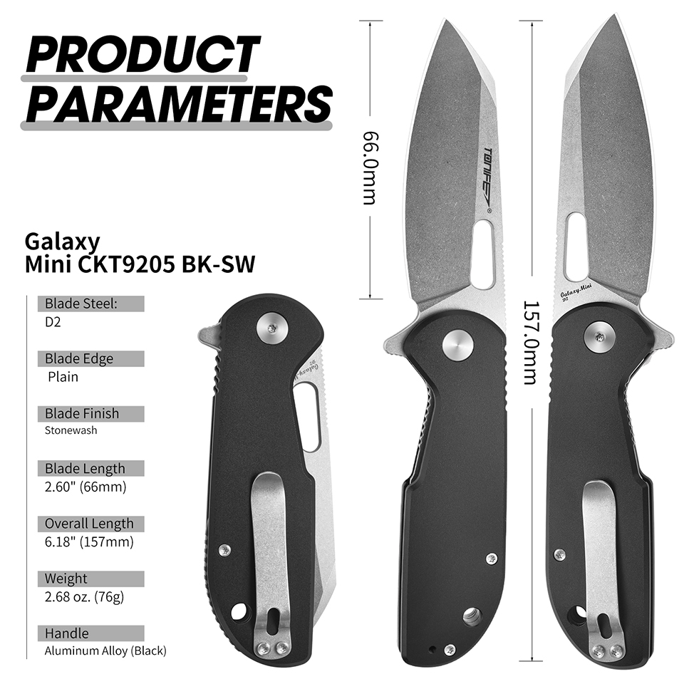 Edc Concealed Carry Knife - มีดพับ TONIFE Galaxy Mini CKT9205 พร้อมใบมีดเหล็ก
