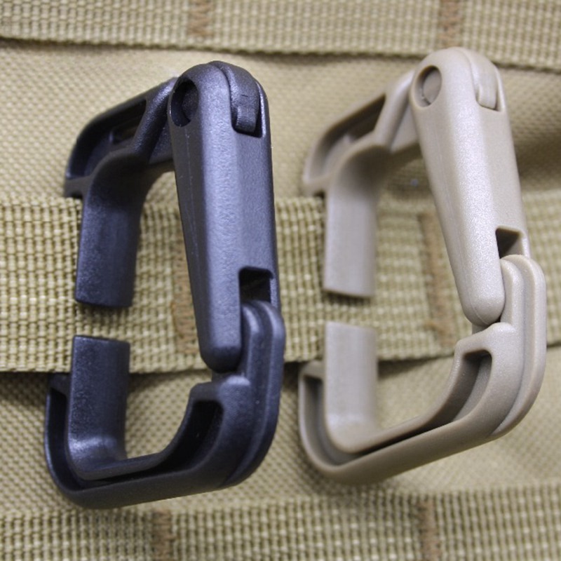 Edc Carry Kit - 5ชิ้นเครื่องมือตั้งแคมป์กลางแจ้งพิมพ์ D กริมล็อคโมลกระเป๋าเป้สะพายหลังตะขอแบบโค้งงอสายรัดสำหรับการเดินป่า