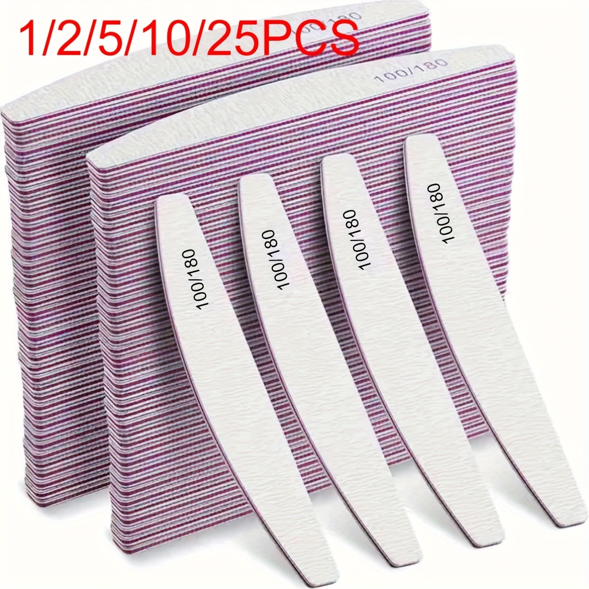 Nail File Titanium - ตะไบเล็บ Half Moon 1/2/5/10/25/50 ชิ้น ตะไบเล็บมืออาชีพ