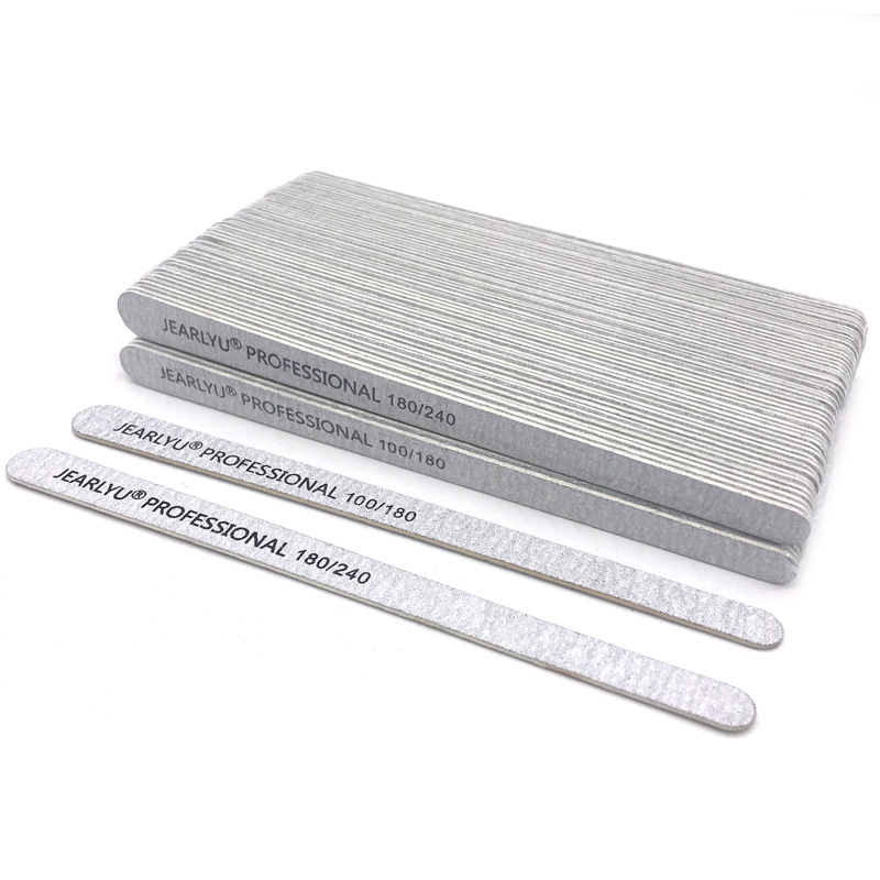 Nail File Titanium - 100/200 PCS ไม้เล็บแฟ้ม 100/180/240 กระดาษทรายสีเทาบัฟเฟอร์ Professional